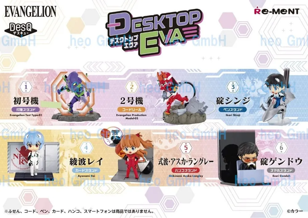 Evangelion Mini Figures 6 cm DesQ Desktop EVA Display - Caixa Inteira (6 Unidades)